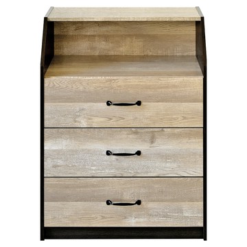 HOPMA 合馬家具 斜角開放式三抽斗櫃 B-BE309  橡木色  1個