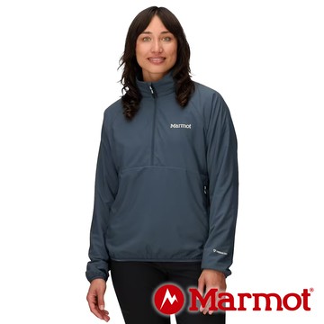 【Marmot】女半門襟透氣刷毛長袖上衣『深青』M16245 戶外 露營 登山 健行 休閒 時尚 出國 旅行 保暖 禦寒 長袖 上衣