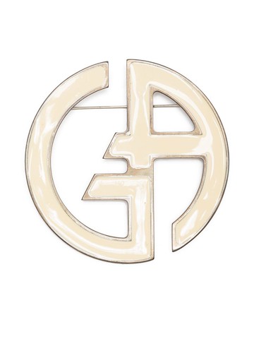 Giorgio Armani Pre-Owned - 2000s logo brooch - unisex - Metal - One Size - Silver