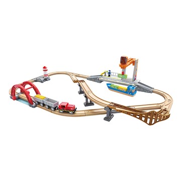 【網路限定】德國Hape 火車軌道港口運輸組合