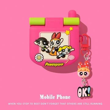 飛天小女警 毛毛 泡泡 適用於 AirPods 4 保護殼 Pro2 保護套 AirPods 1 2 3 全包耳機殼