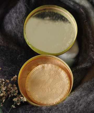 古董日本製綠色賽璐珞蜜粉盒 W838