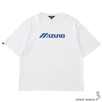 Mizuno 美津濃 短袖上衣 男裝 寬鬆 棉質 台灣製 白【運動世界】D2TAD00201