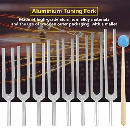 Medical Tuning Fork Set, Aluminium Tuning Fork,256HZ 512HZ 288HZ 320HZ 341.3HZ 384HZ 426.6HZ 480HZ Set,with A Mallet,for Music Room, Health Club etc