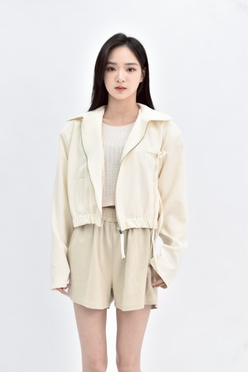 (XL) the line 黃色韓牌米短版外套