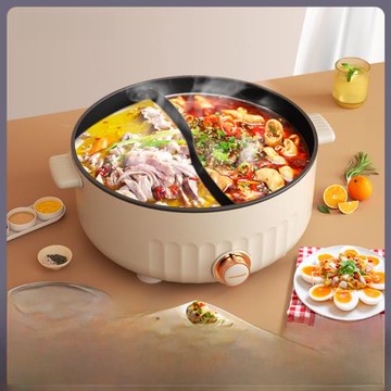 110v伏鴛鴦電火鍋家用電煮鍋多功能一體火鍋不粘電熱鍋一體式火鍋