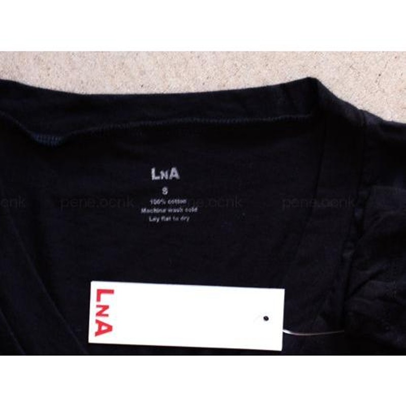 LNA エルエヌエー L/S V-NECK VネックTシャツ（長袖）レディース 黒