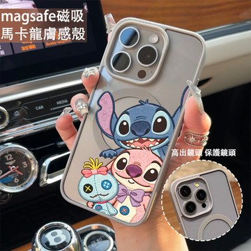 卡通史迪仔 磁吸手機殼iPhone17 適用蘋果i16 15 14 13 12 11 iX保護殼 Magsafe防摔殼