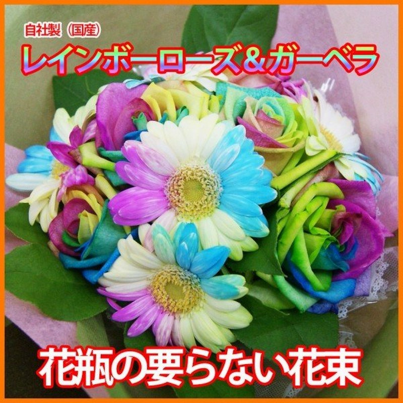 母の日 父の日 花 プレゼント レインボーローズ レインボーガーベラ 花瓶のいらない花束 花束 生花 プレゼント ひな祭り 母の日 父の日 卒業 画像 通販 Lineポイント最大0 5 Get Lineショッピング