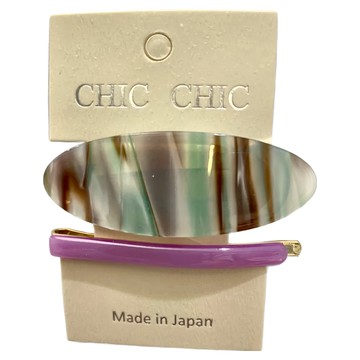 CHIC CHIC 日本造型BB夾 Set 2件組  橢圓綠