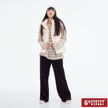 【5th STREET】 女裝 後調節設計修身羽絨背心-灰卡其 (550030)