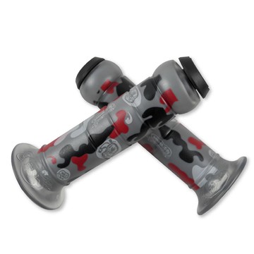 Daruma 不倒 矽膠握把 握把套 握把 機車握把 手把套 附端子造型塞 120 / 130MM 迷彩灰 適用各車系