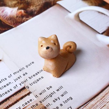 柴犬筷架筷箸 日本進口瀨戶燒手作柴犬筷架可愛粗陶卡通小擺件