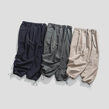 現貨+預購 休閒褲工裝長褲-日系掛繩寬鬆束腳男褲子3色74gl32【獨家進口】【米蘭精品】