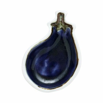 【九谷燒】雙鳩窯緣起造型小盤-茄子