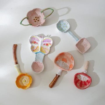 原來是泥手捏小清新日式勺子陶瓷家用咖啡勺創意可愛粗陶攪拌長勺