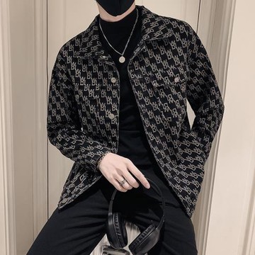 高級感牛仔外套男春秋季2025新款潮牌痞帥上衣百搭青少年工裝夾克