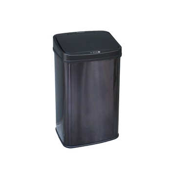 【+O家窩】日式特大希利自動感應不鏽鋼垃圾桶50L曜石黑