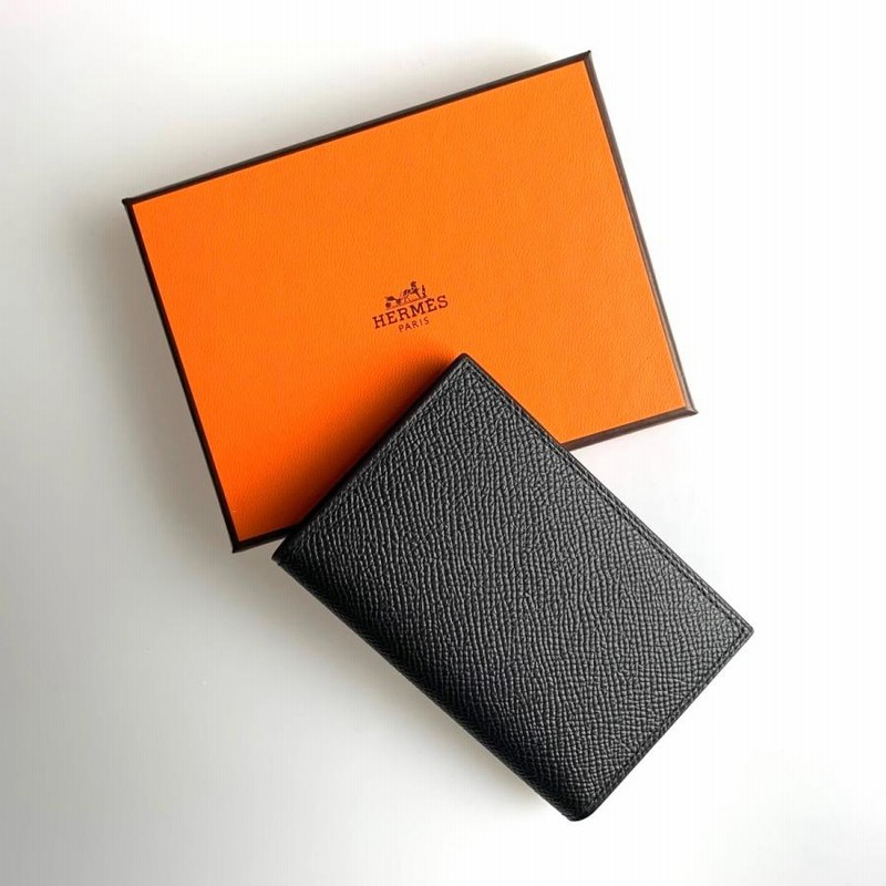 エルメス HERMES カードケース ２つ折り 二つ折り ブラック エプソン 