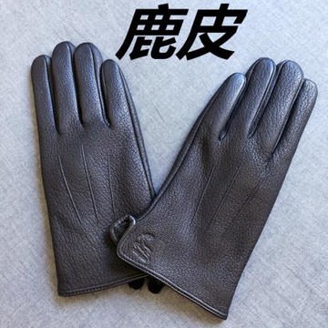 鹿皮真皮手套男士秋冬加絨加厚騎車防寒時尚保暖騎行摩托車開車潮