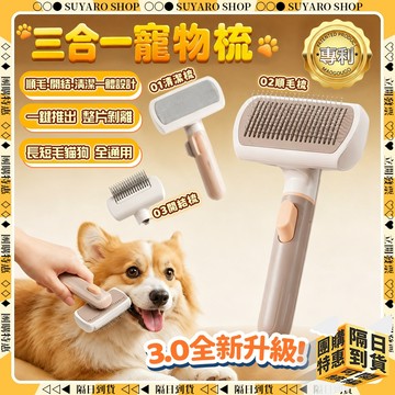 SUYARO✨3.0三合一 寵物梳子✨可換梳頭 廢毛梳 貓咪梳子 梳毛刷 貓咪 狗狗梳子 針梳 寵物梳毛器 梳毛神器