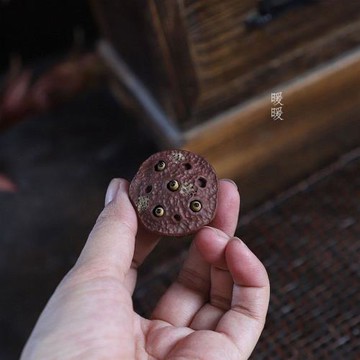 『小蓮蓬』暖暖花器 宜興原礦紫砂 五色土 家居擺件茶寵茶玩精品