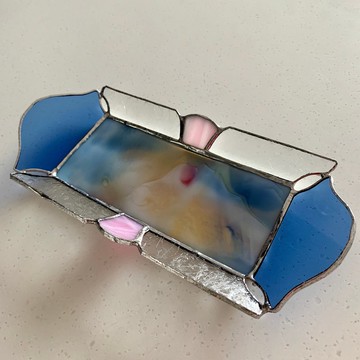 珠寶托盤藍蕾絲灣景