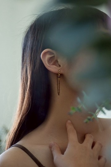 小室 | 方塊瑪瑙 耳針款 - 成對販售