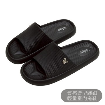 戀家小舖 造型飾釦輕量防水室內鞋 黑色 米奇 成人拖鞋  拖鞋 防水拖 室內拖 迪士尼正版授權 台灣製造
