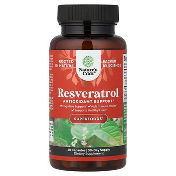 Nature's Craft, 白藜蘆醇，60 粒膠囊（每粒膠囊 600 毫克）