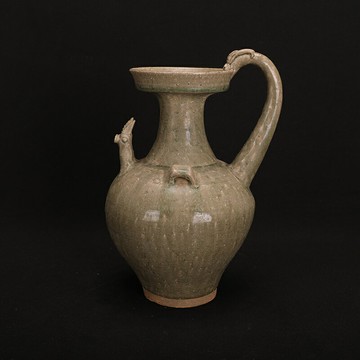 西晉越窯手工青瓷龍柄雞頭壺仿古做舊出土瓷器古玩古董收藏擺件