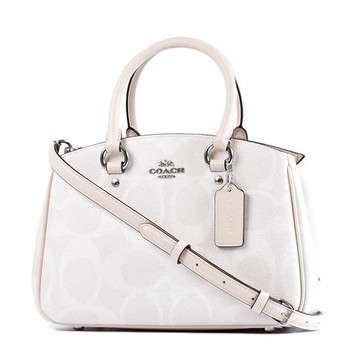 COACH Savannah 大C LOCO防刮手提/斜背二用包-純白/小