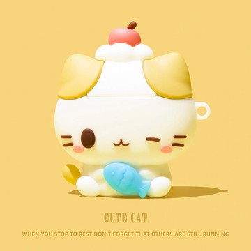 眨眼 捕魚貓咪 矽膠殼 適用於AirPods Pro3 保護殼 1/2/3/4代耳機殼 Pro2 保護套 軟殼 防摔殼