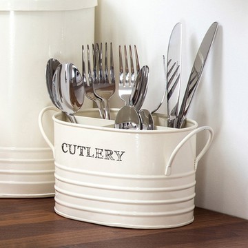 《Premier》4格餐具收納筒-奶油黃-- 餐具桶 碗筷收納筒