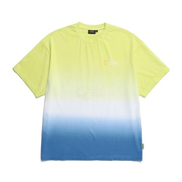 男女同款 CARIBBEAN 粉紅湖紮染短袖T - 青檸色