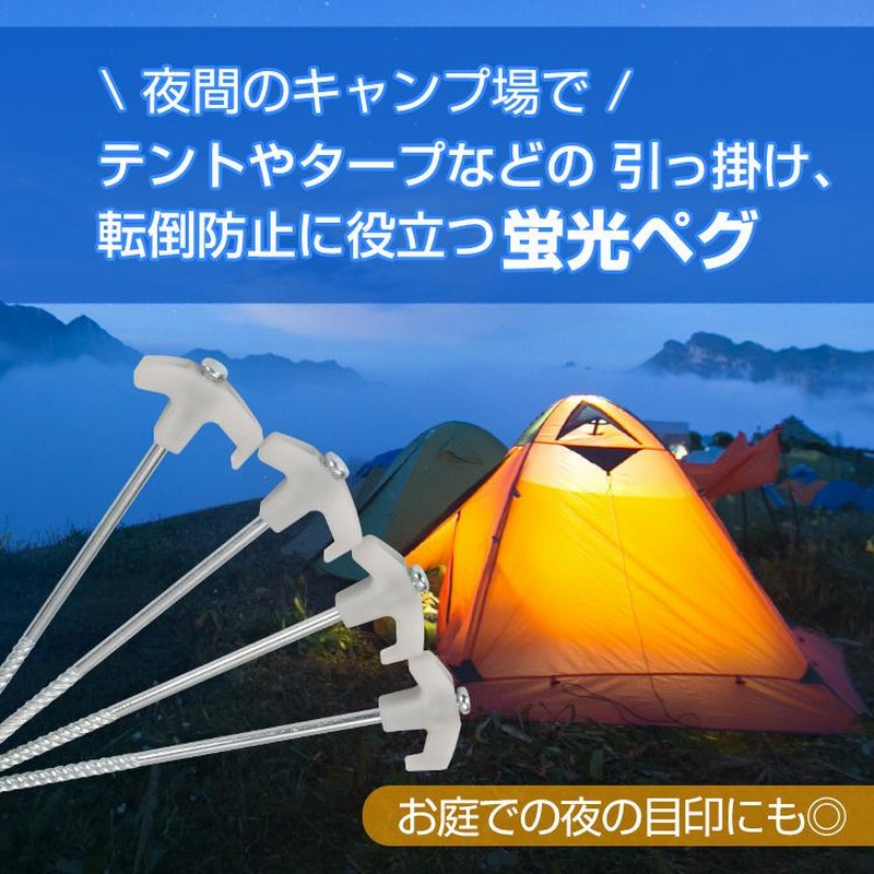 スチール ペグ キャンプ テント 収納ケース 30cm 10本　セット　太い