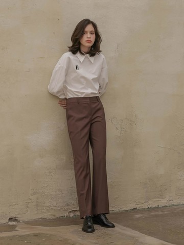 002 Wide Wool Slacks_Brown