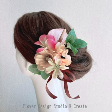 Anthurium & Plumeria Hair Accessory - Pink Plumeria Artificial Flowers, Tropical Destination Wedding, Bridal Hairpiece, Overseas Ceremony, Anthurium, Anemone