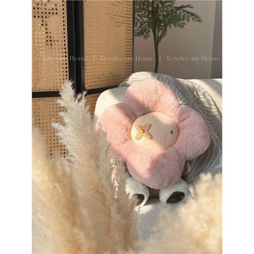 Texdream態度 雪絨花可愛公仔抱枕毛絨卡通兒童玩偶客廳沙發靠墊