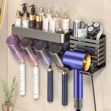 吹風機置物架衛生間支架免打孔電吹風掛架壁掛式風筒浴室收納架子