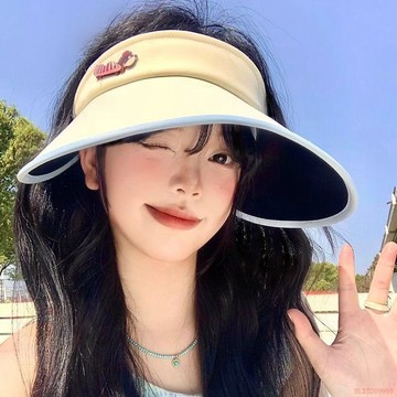 桃園出貨✨可愛小狗空頂防曬帽子女夏季2025新款防紫外線大檐遮陽帽騎行不翻