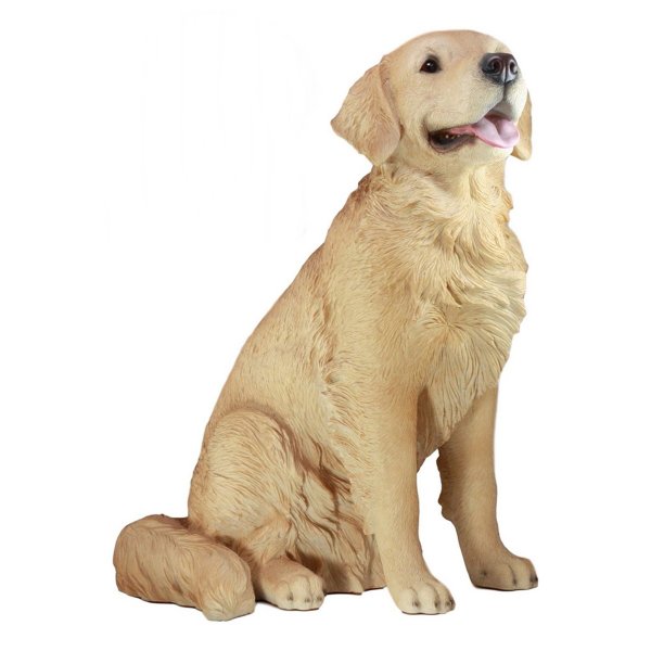 新品　陶器犬　大型犬　ゴールデン　レトリバー　難有　オブジェ　置物　イエロー　黄 新品 陶器犬 大型犬 ゴールデン レトリバー 難有 オブジェ 置物
