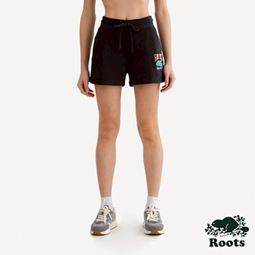 Roots女裝- ROOTS LANDSCAPE 棉短褲-石墨黑