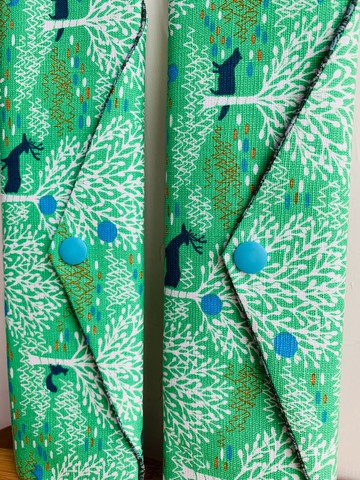 文青風環保筷袋  雪白森林 青草綠  手作餐具袋.交換禮物.