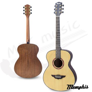 memphis 40吋雲杉木面單 側背胡桃木 民謠吉他 (4088W) 贈原廠琴袋+3配件組