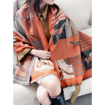 空調房超大披肩馬車圍巾女百搭辦公室蓋腿毯子蓋腿斗篷保暖洋氣