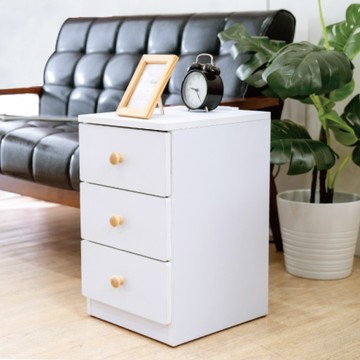 馬卡龍系列日系床頭櫃(三色)(三抽-大款/附插座) 完美主義【Z0080】