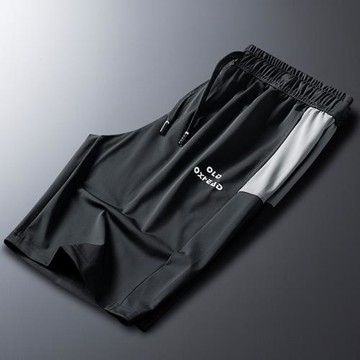 夏季五分短褲男潮流寬松外穿速干薄款中褲休閑冰絲褲運動絲滑褲子