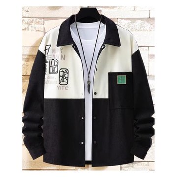 加肥加大號胖哥超特大碼肥仔350斤燈芯絨拼接長袖襯衫襯衣外套男