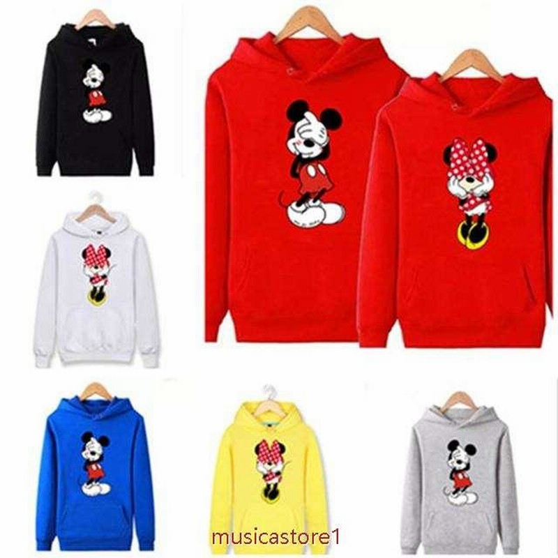 恋人 お揃い 友達カップル ディズニー ミッキーミニーペアルックプルオーバー プリントパーカー トップス 長袖 フード付き男女兼用 通販 Lineポイント最大0 5 Get Lineショッピング